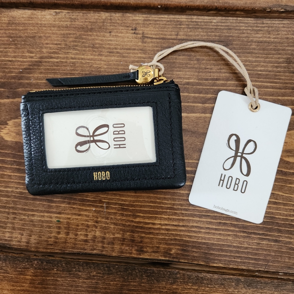 NWT Hobo Leather Lumen Black Card Case